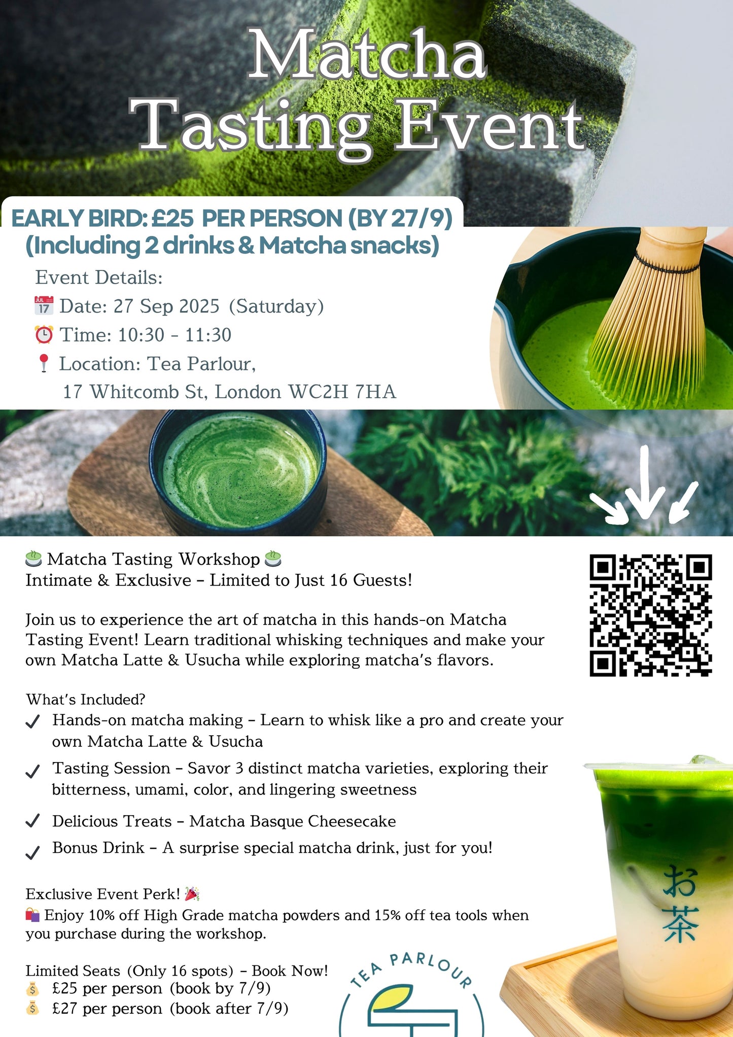 Matcha Workshop on 27/Sept (Early Bird)