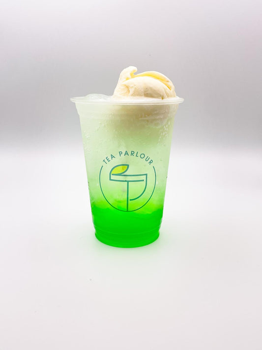 Green Float - Melon, Soda with Vannilla ice cream