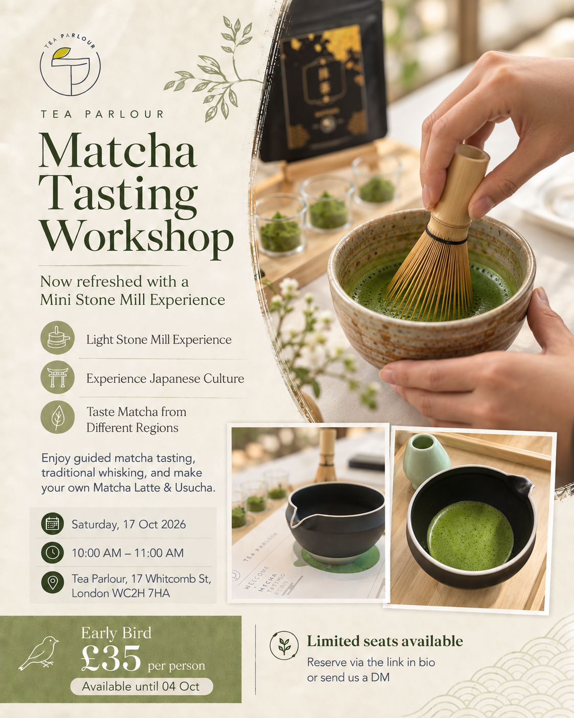 Matcha Workshop on 17 Oct - 10:00a.m. - Early Bird