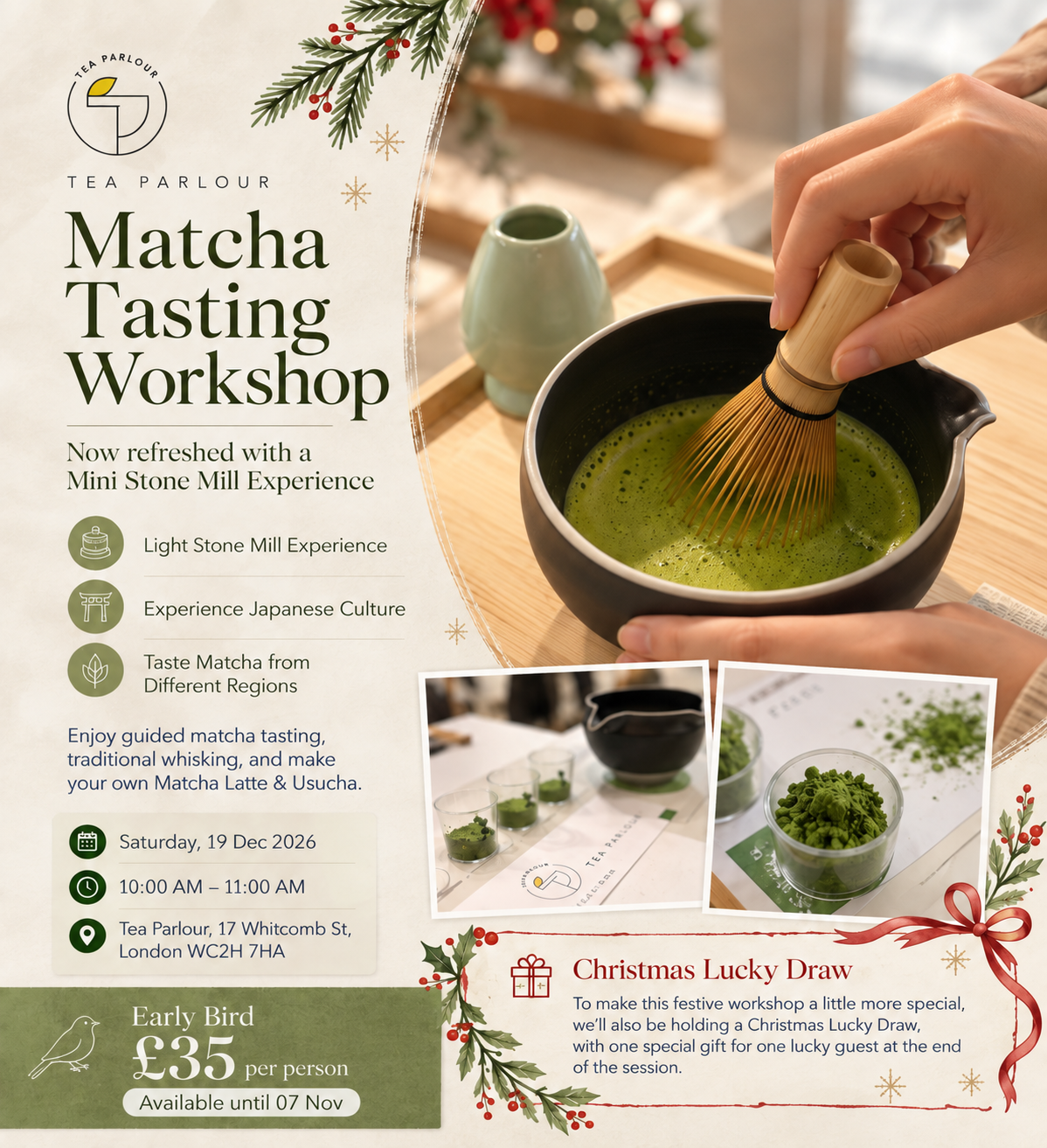Matcha Workshop on 19 Dec - 10:00a.m. - Early Bird