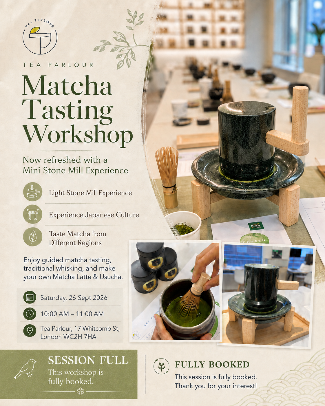 Matcha Workshop on 26 Sep - 10:00a.m.